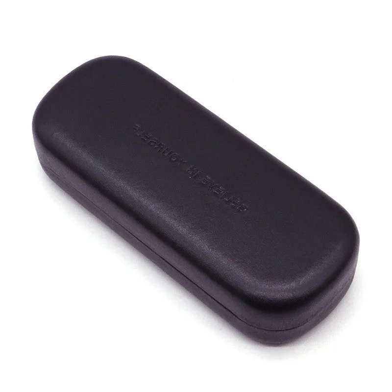 (160x70x35mm) Hardcase glasses case leather glasses box for on the go - black