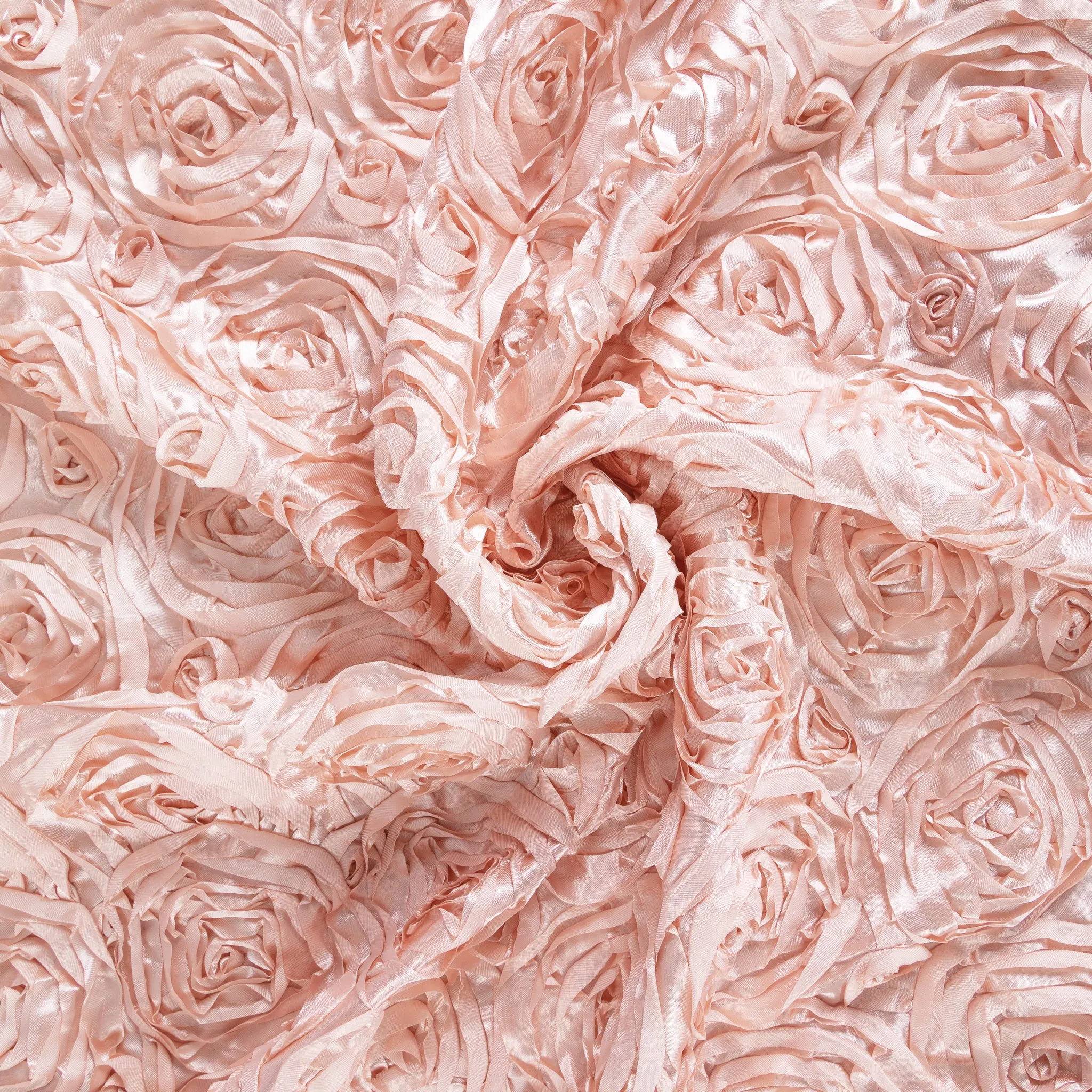 5 yards Satin Rosette Fabric Roll - Blush/Rose Gold