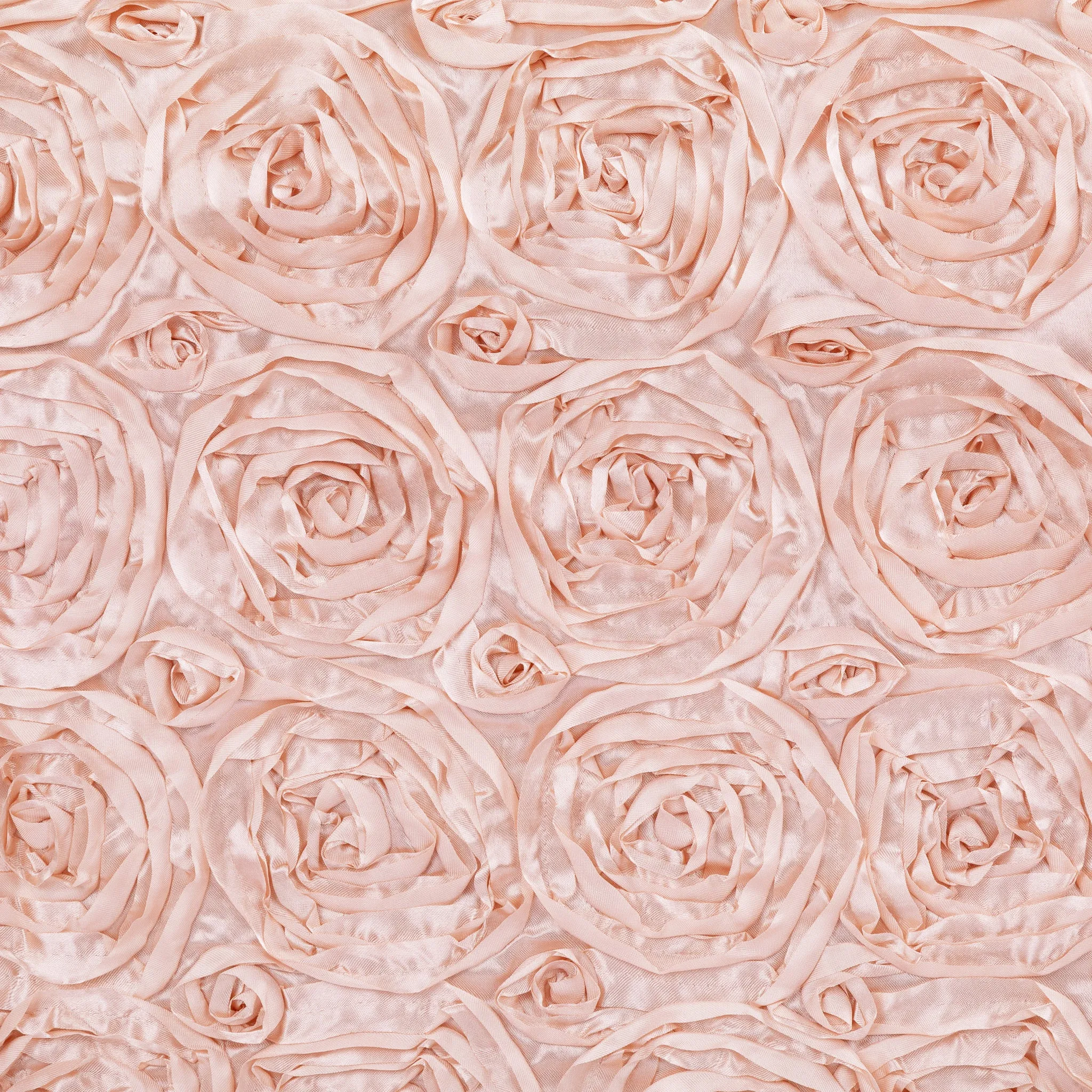 5 yards Satin Rosette Fabric Roll - Blush/Rose Gold