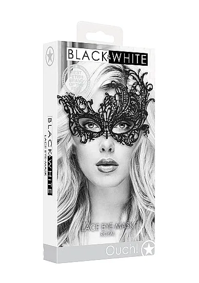 B&w Lace Eye Mask Royal