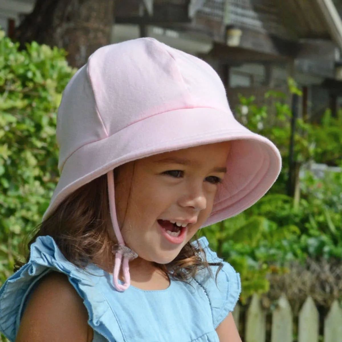 Bedhead Baby Bucket Hat with Strap - Blush Pink