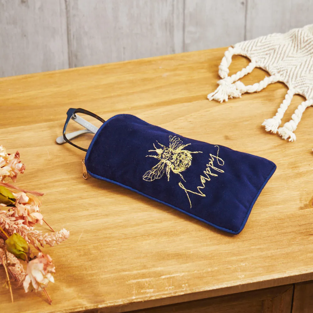 Bee Velvet Glasses Case