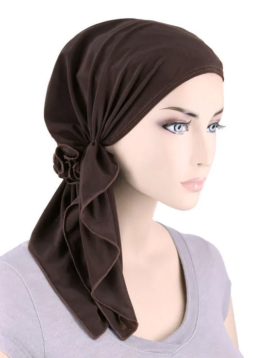 BELLA-683#The Bella Scarf Chocolate Brown