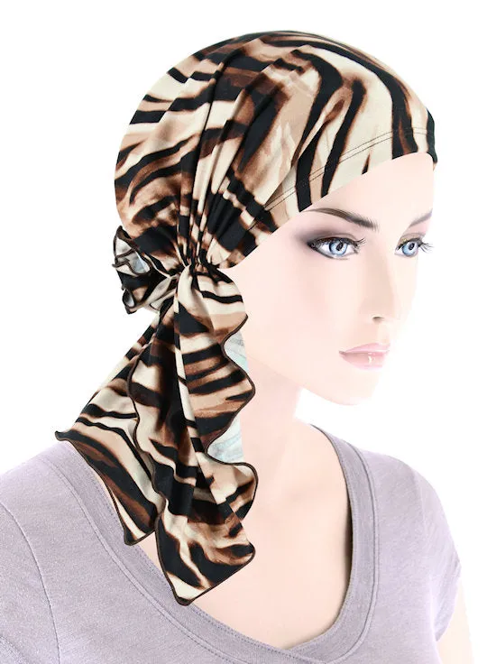 BELLA-896#The Bella Scarf Brown Tiger Animal