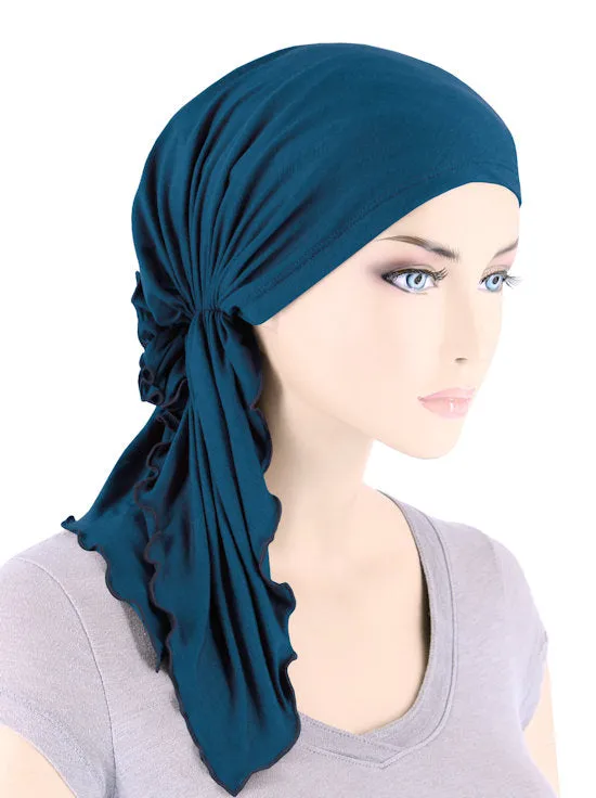 BELLA-BB-792#The Bella Scarf Bamboo Teal Blue