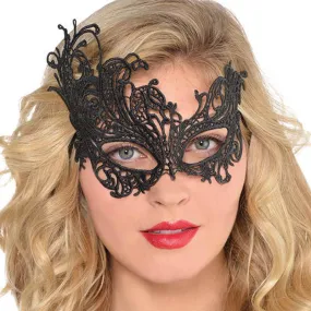 Black lace masquerade mask