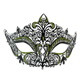 Black/Green Filigree Eye Mask