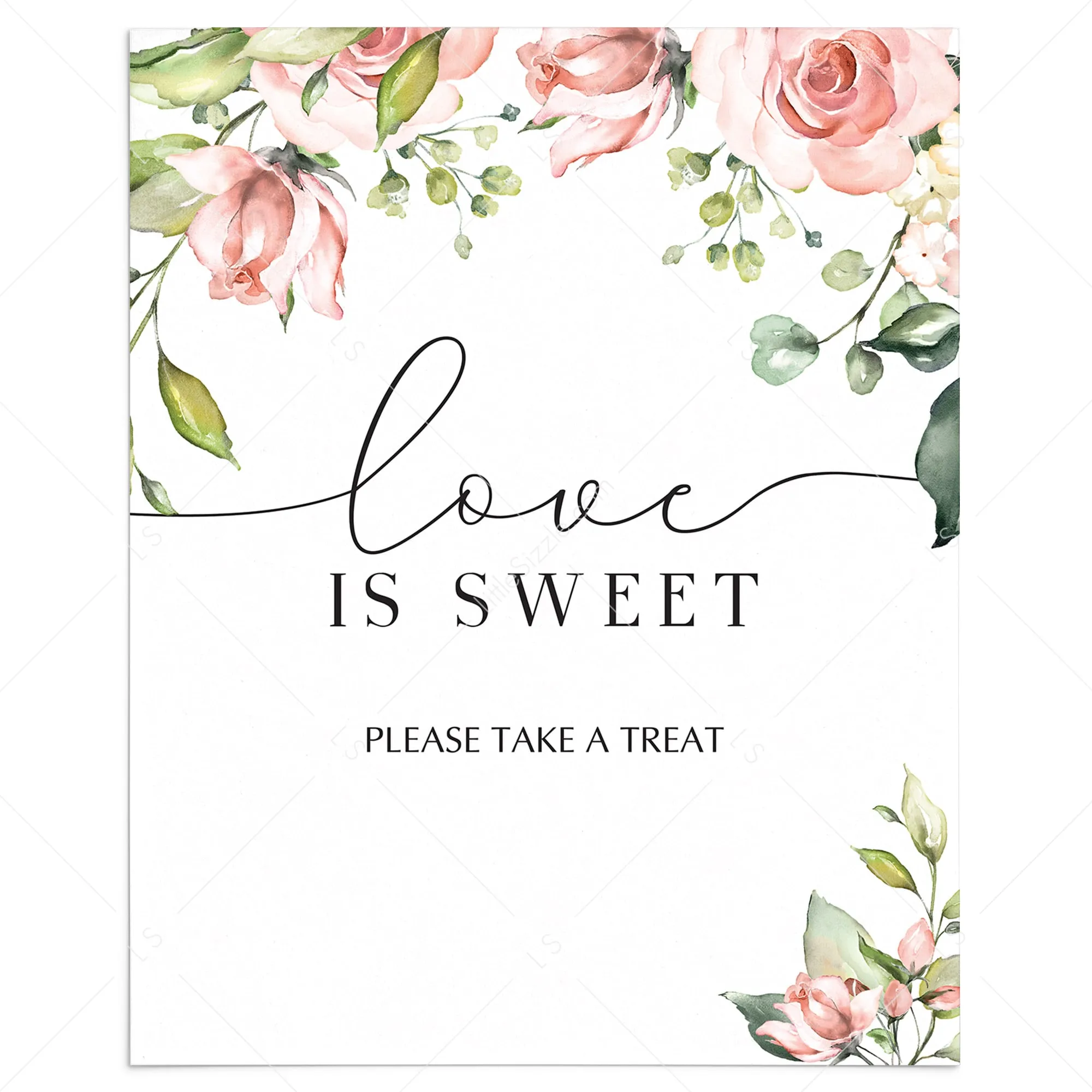 Bridal Shower Decorations Please Take a Treat Sign