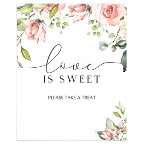 Bridal Shower Decorations Please Take a Treat Sign