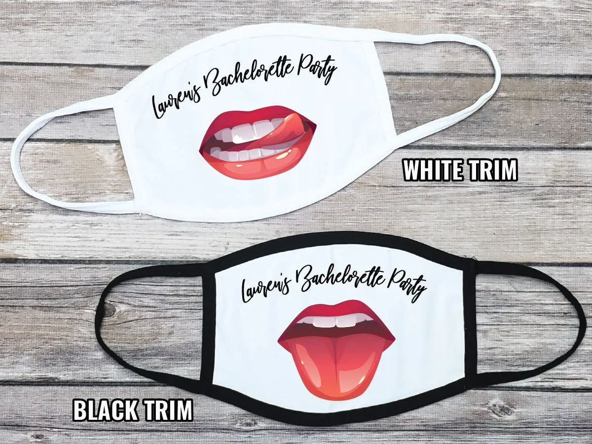 Bride Tribe Bachelorette Party Lips Face Mask - Bride - Tribe - Set of 5 Masks