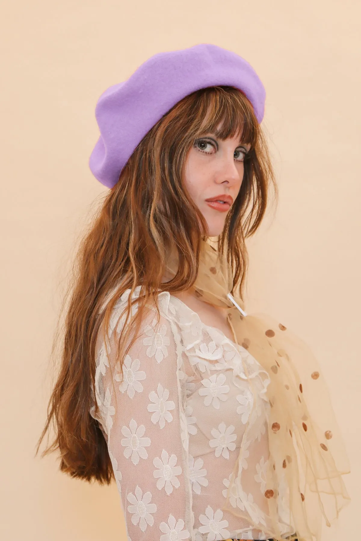 Brigitte Beret in Lilac