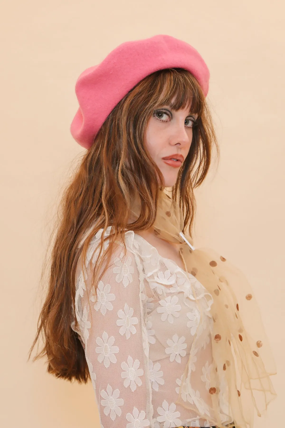 Brigitte Beret in Pink