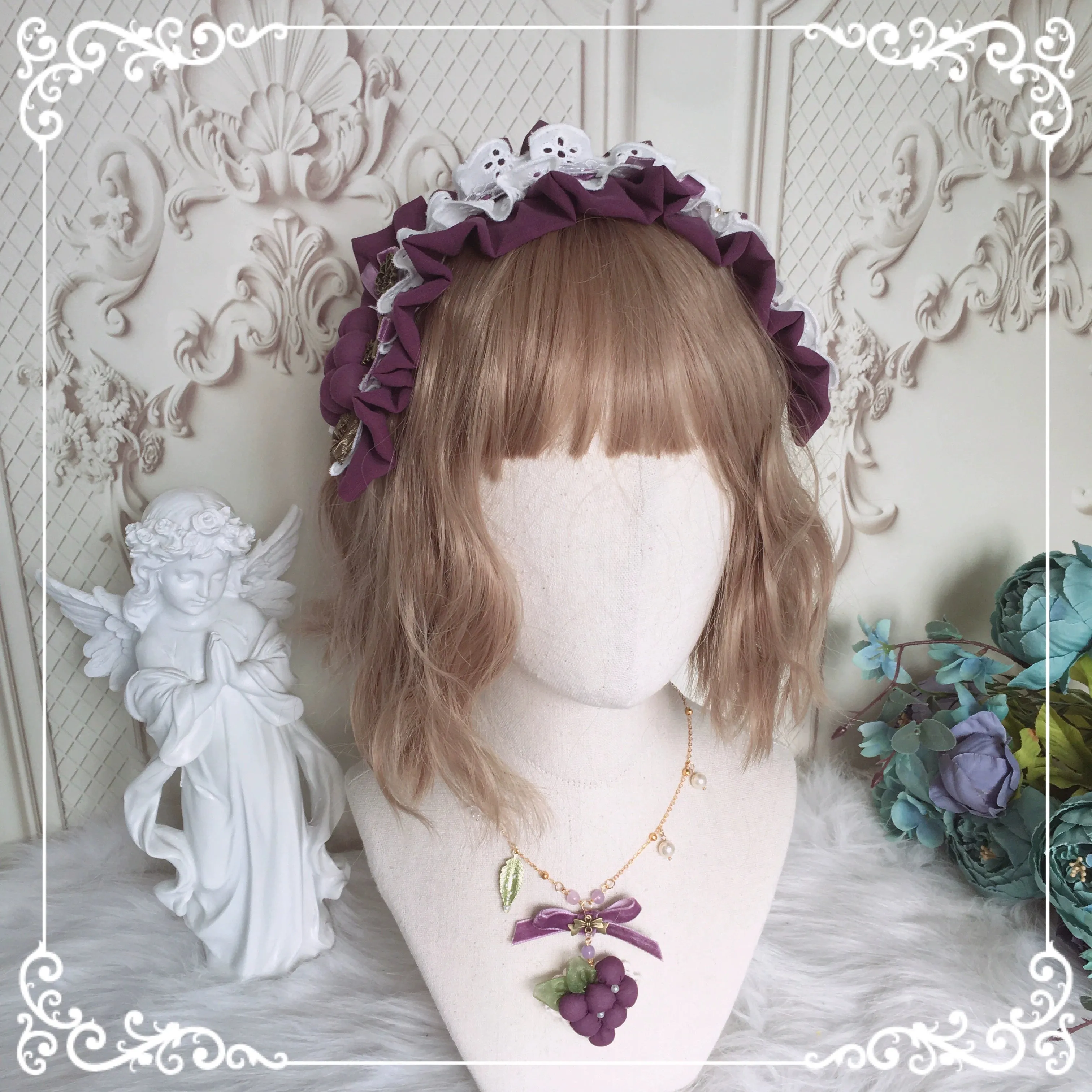 (Buyforme)Chestnut Lolita~Louvre Vineyard Accessory Hairband Retro Lolita KC