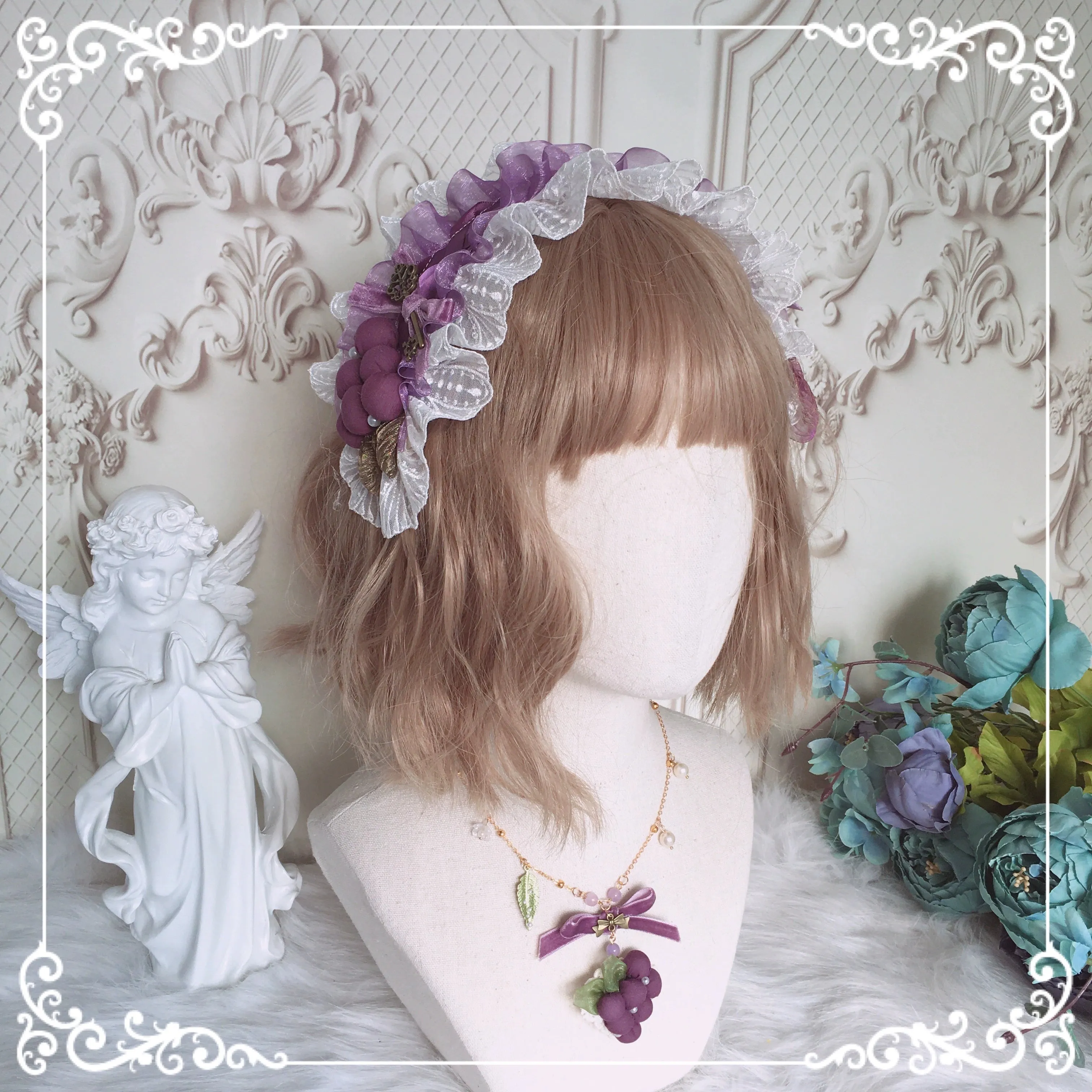 (Buyforme)Chestnut Lolita~Louvre Vineyard Accessory Hairband Retro Lolita KC