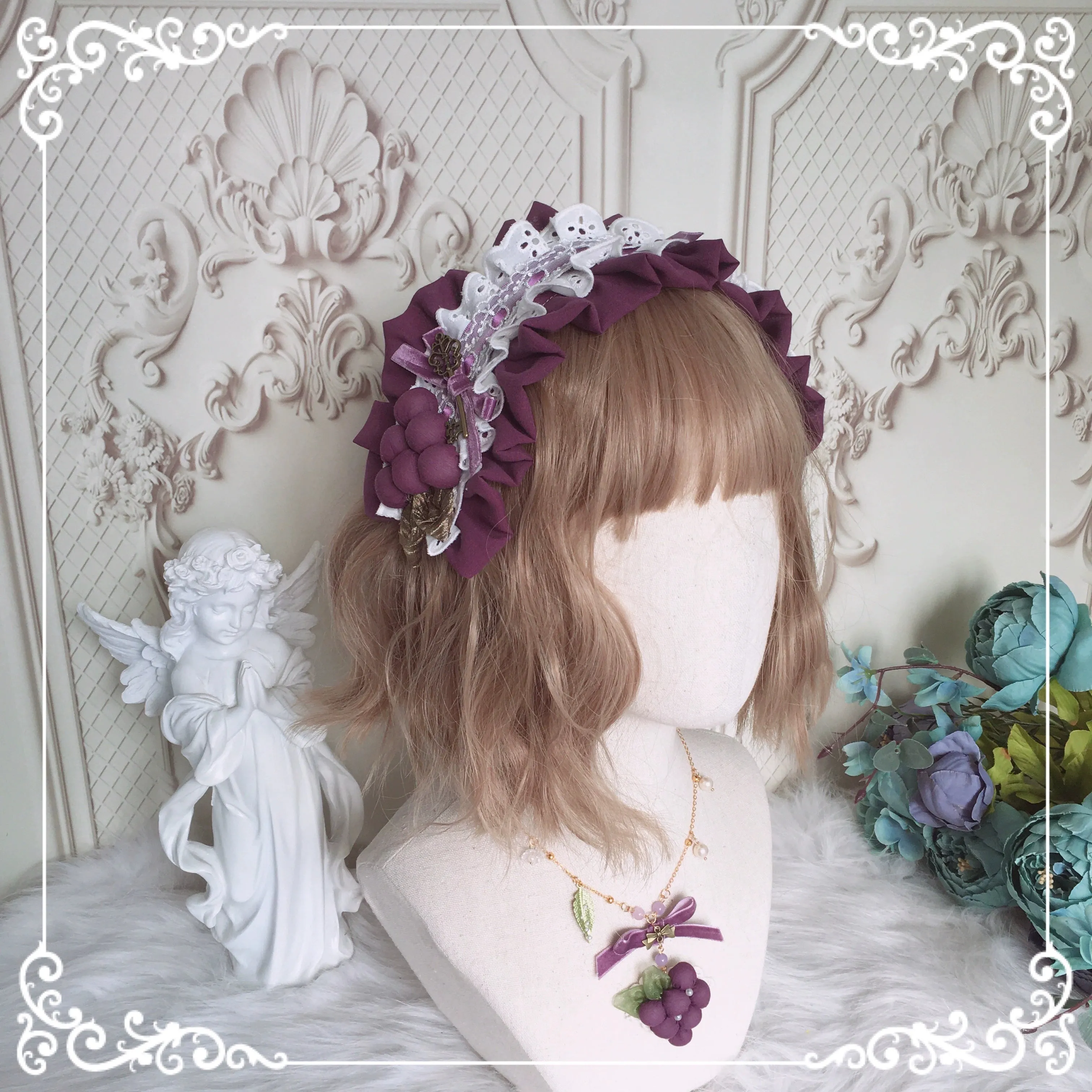 (Buyforme)Chestnut Lolita~Louvre Vineyard Accessory Hairband Retro Lolita KC