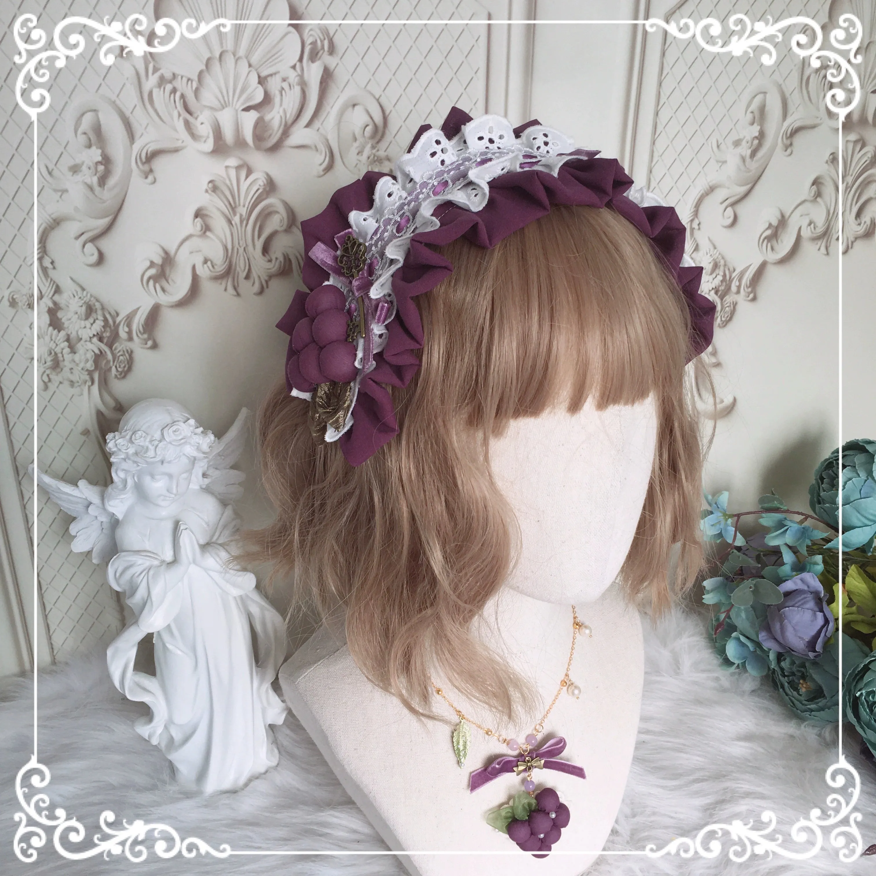 (Buyforme)Chestnut Lolita~Louvre Vineyard Accessory Hairband Retro Lolita KC