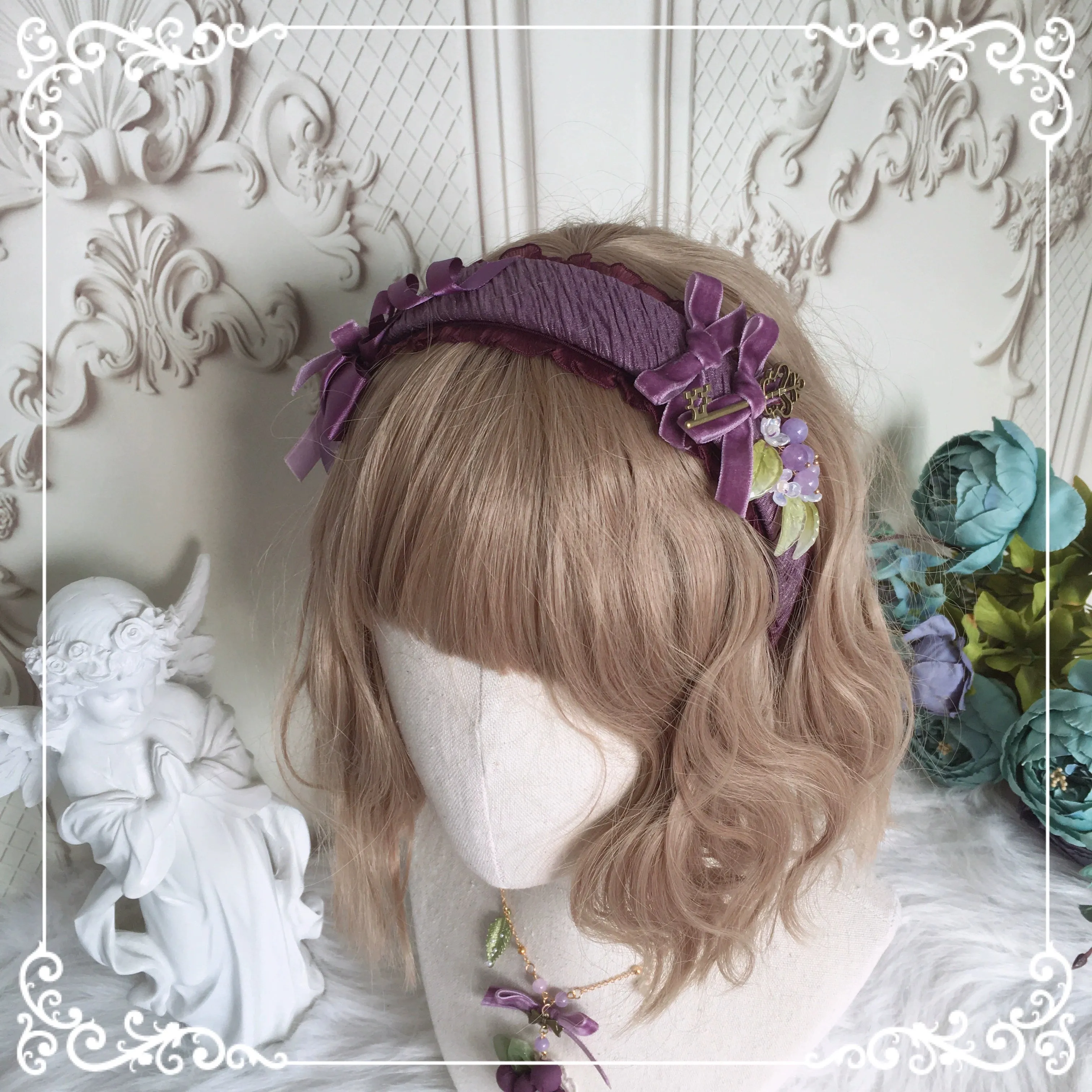 (Buyforme)Chestnut Lolita~Louvre Vineyard Accessory Hairband Retro Lolita KC