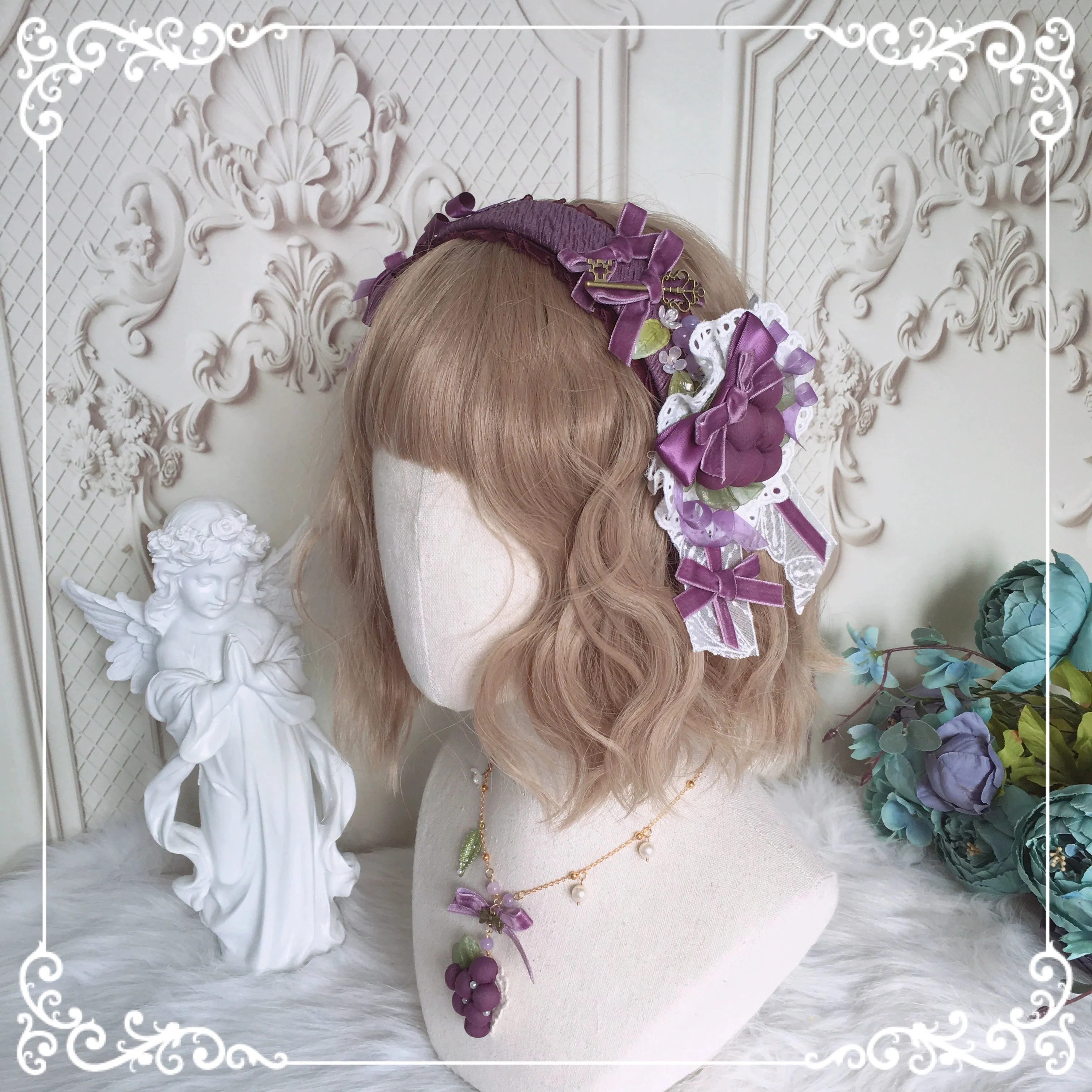 (Buyforme)Chestnut Lolita~Louvre Vineyard Accessory Hairband Retro Lolita KC