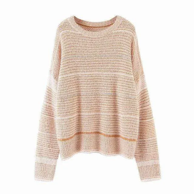 Casual Loose Striped Mohair Sweater