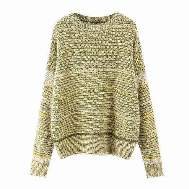 Casual Loose Striped Mohair Sweater