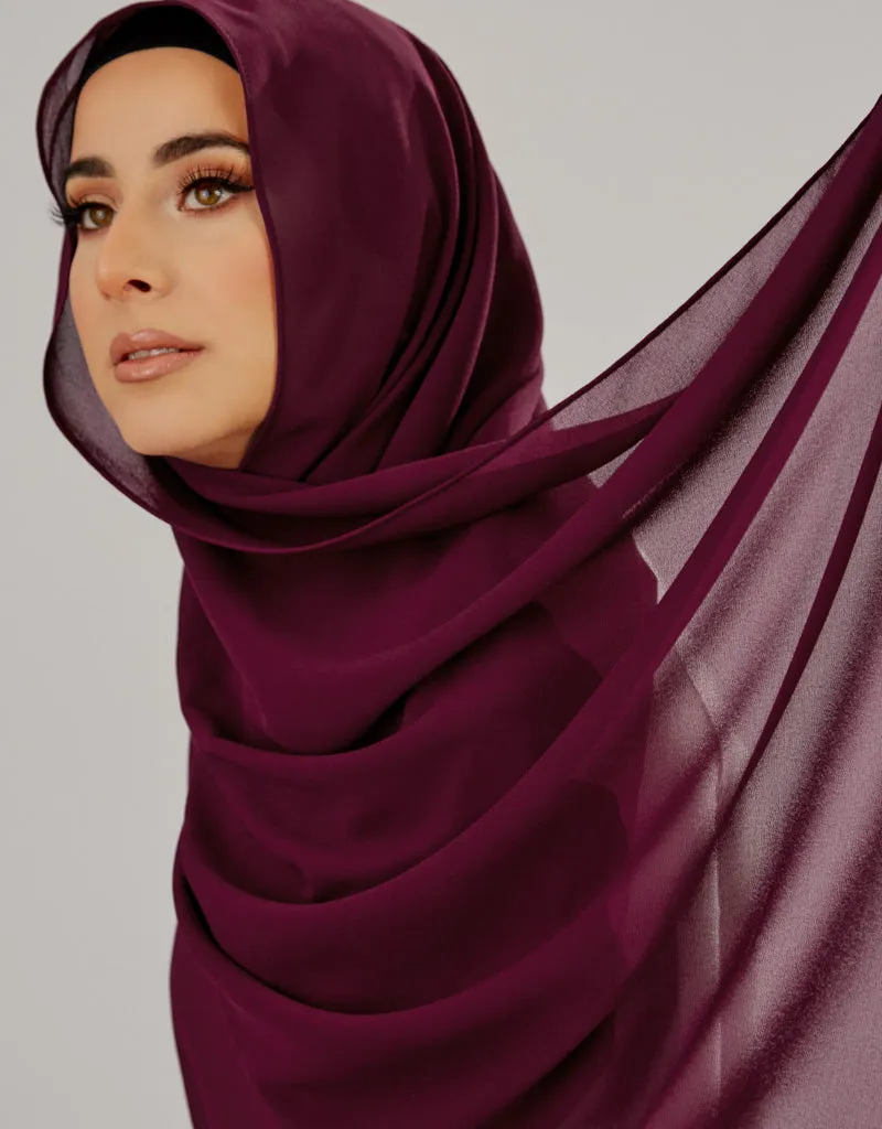 Chiffon Shawl - Shades of Dark Purple