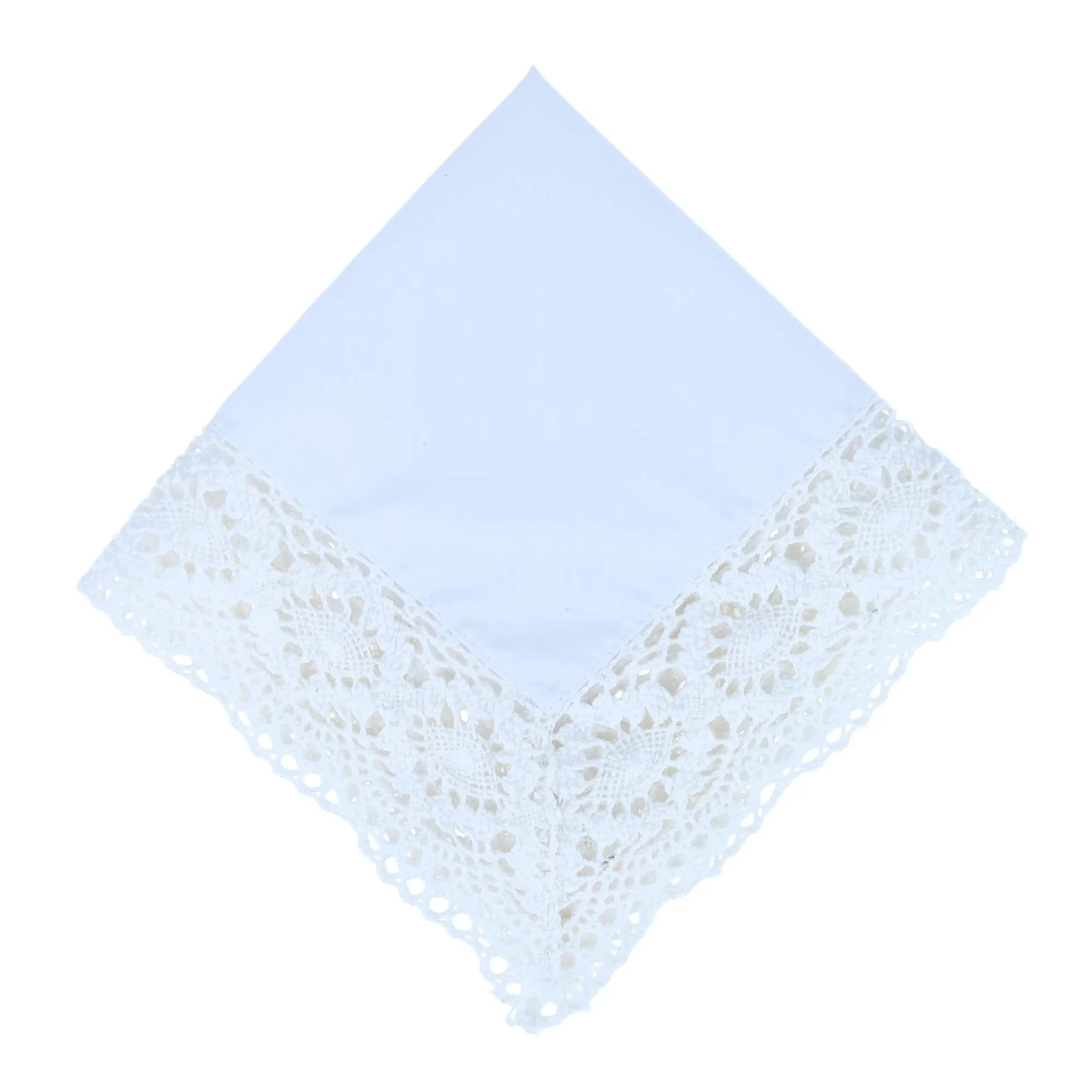 CTM® Joyce Cotton Handkerchief with Crochet Border