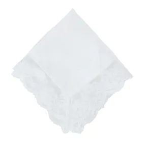 CTM® Women's Bridal Dress Lace and Linen Handkerchief