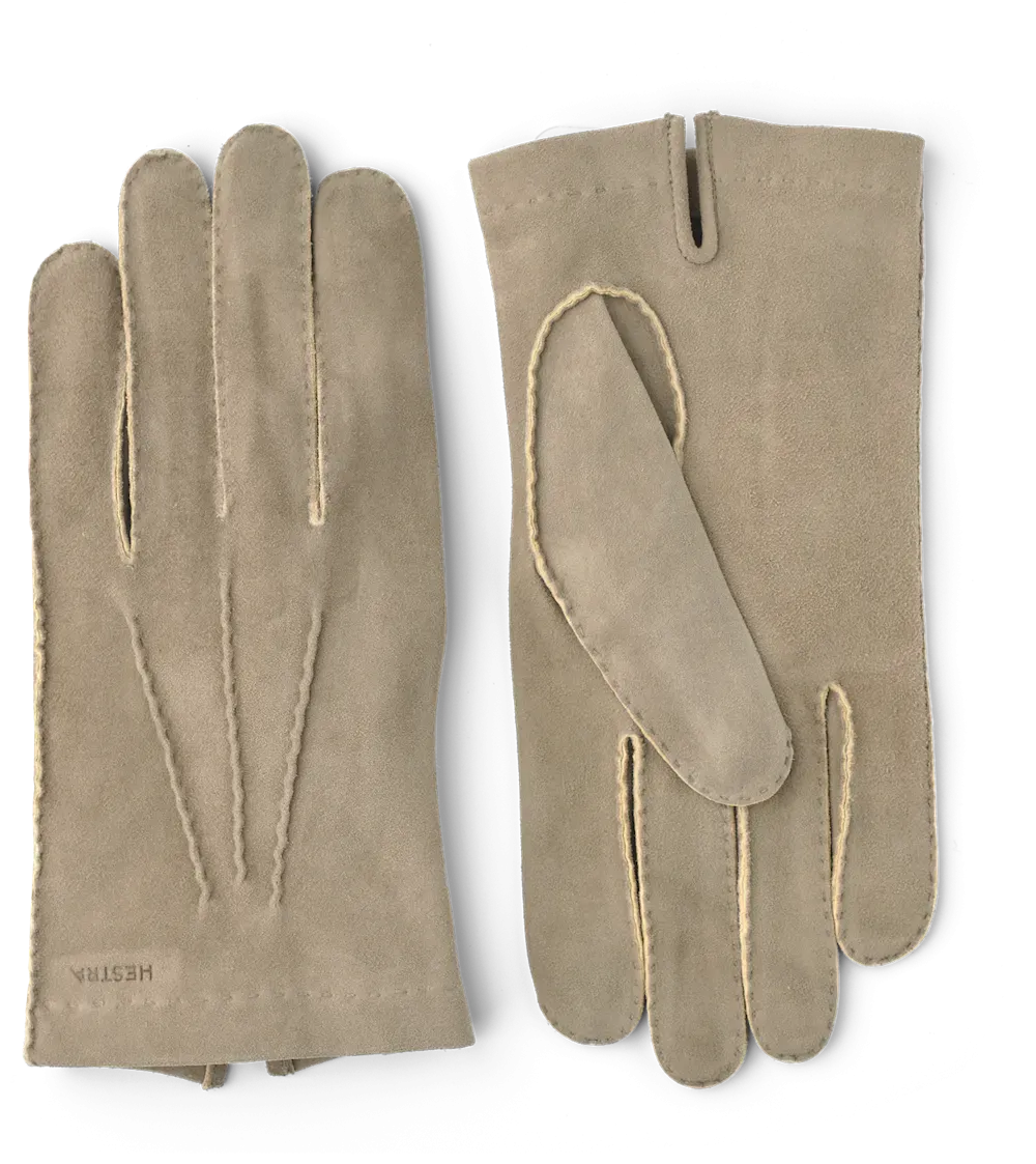 Damien Veg Tanned Chamois Unlined Gloves - Natural Gray