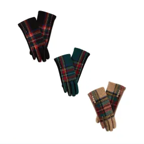 Daphanie Plaid Gloves - Womens