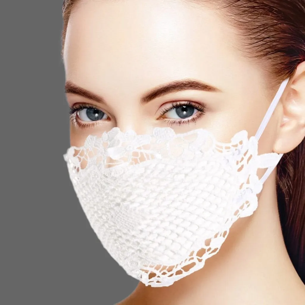 Delicate Crocheted Embroidered Fine Lace Face Mask