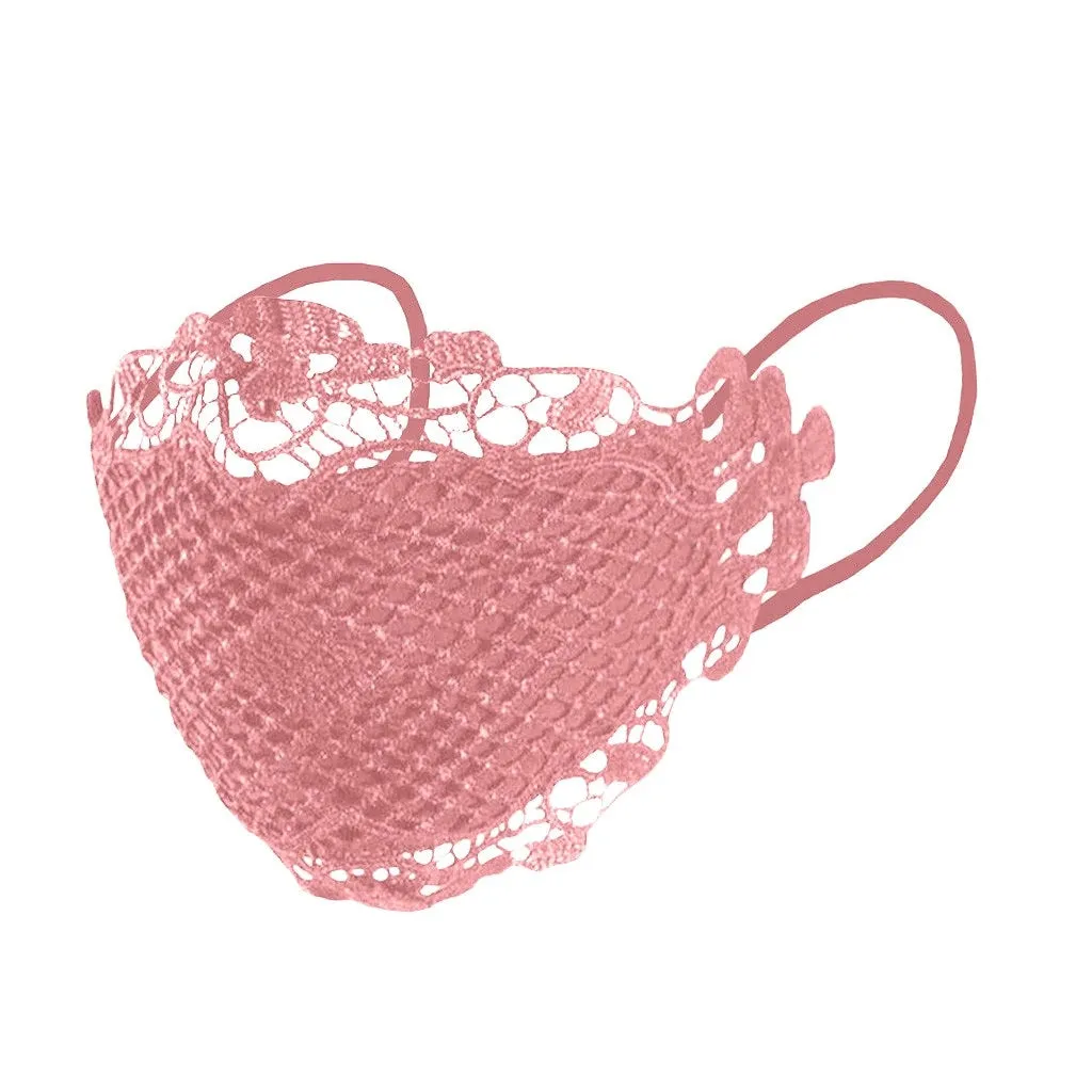 Delicate Crocheted Embroidered Fine Lace Face Mask