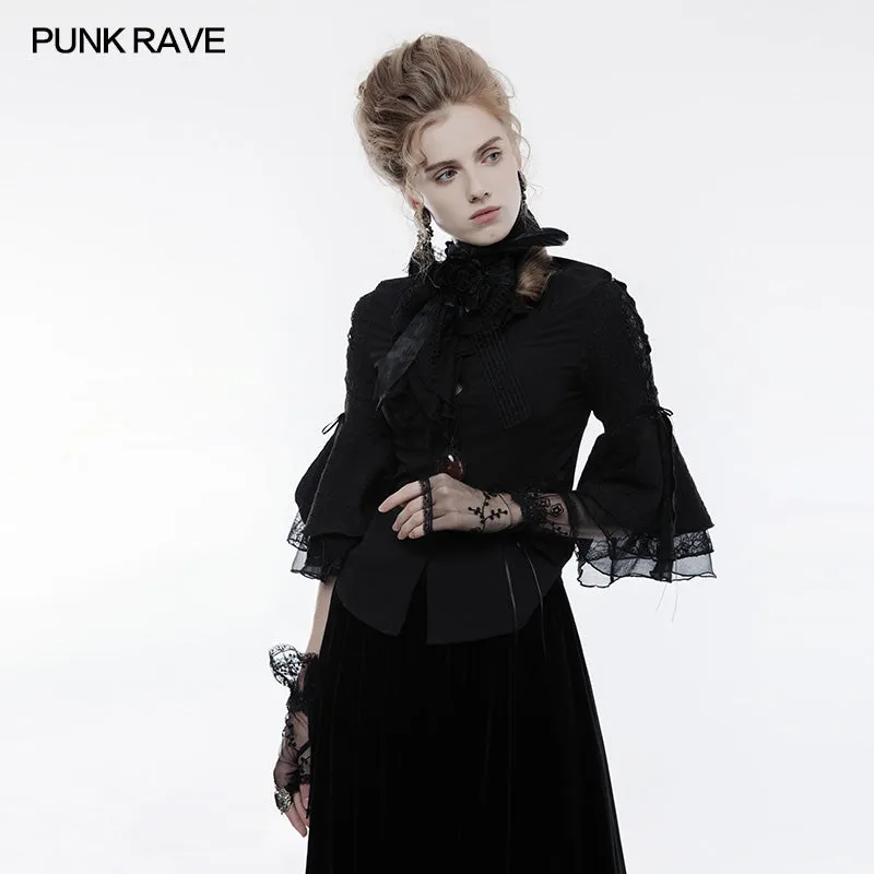 Elegant Gothic Accessory Lace Gloves With Cuff Split Design