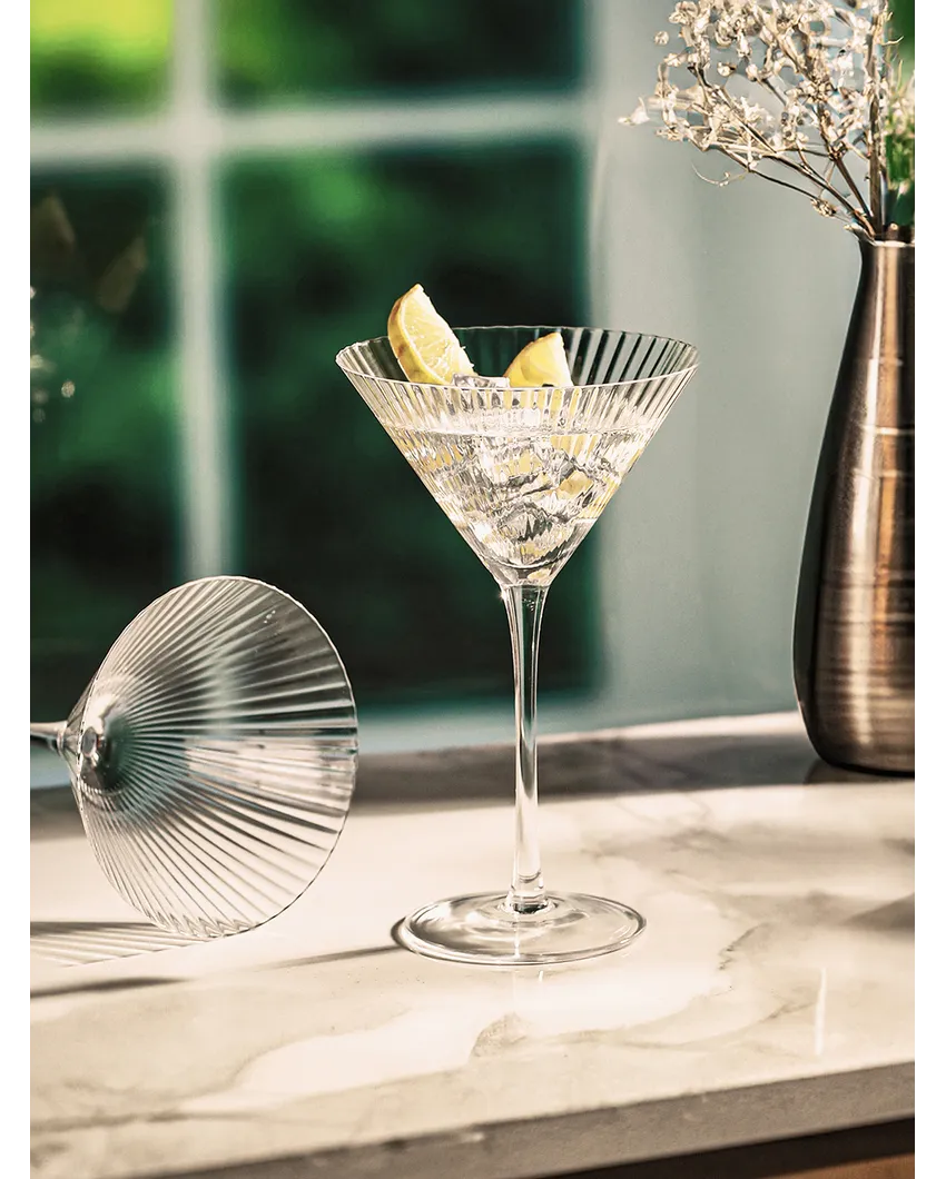 Elegant Martini GlassGerman Crystal with Gift Box | Set Of 4