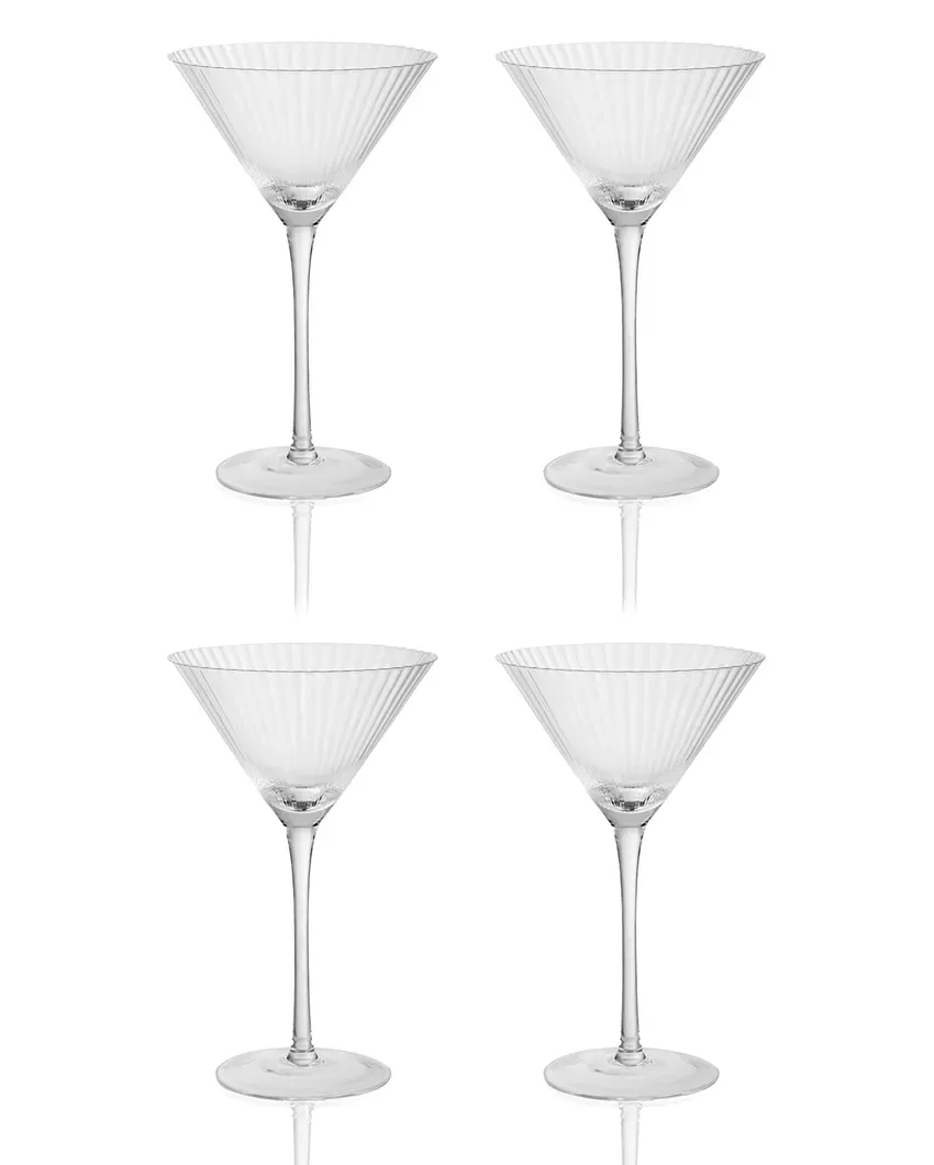 Elegant Martini GlassGerman Crystal with Gift Box | Set Of 4