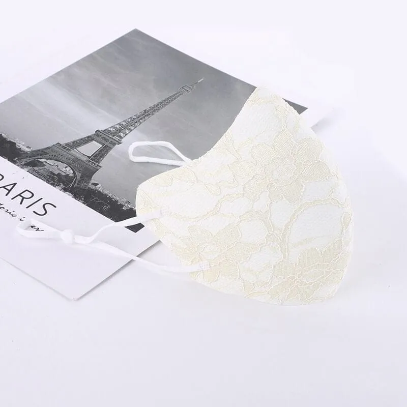 Embroidered Fabric Lace Face Mask-M22