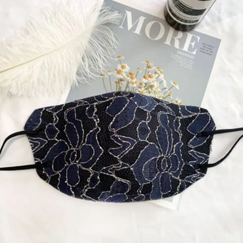 Embroidered Fabric Lace Face Mask-M22