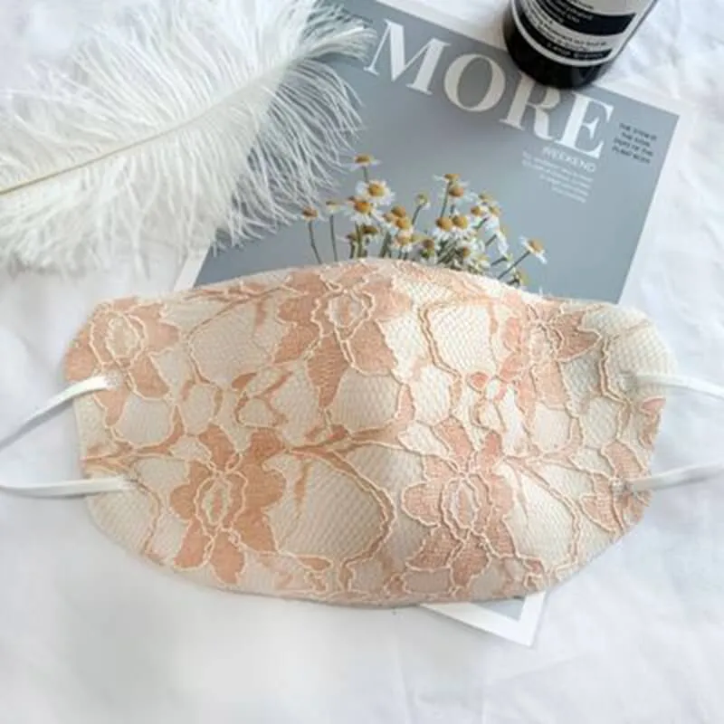 Embroidered Fabric Lace Face Mask-M22