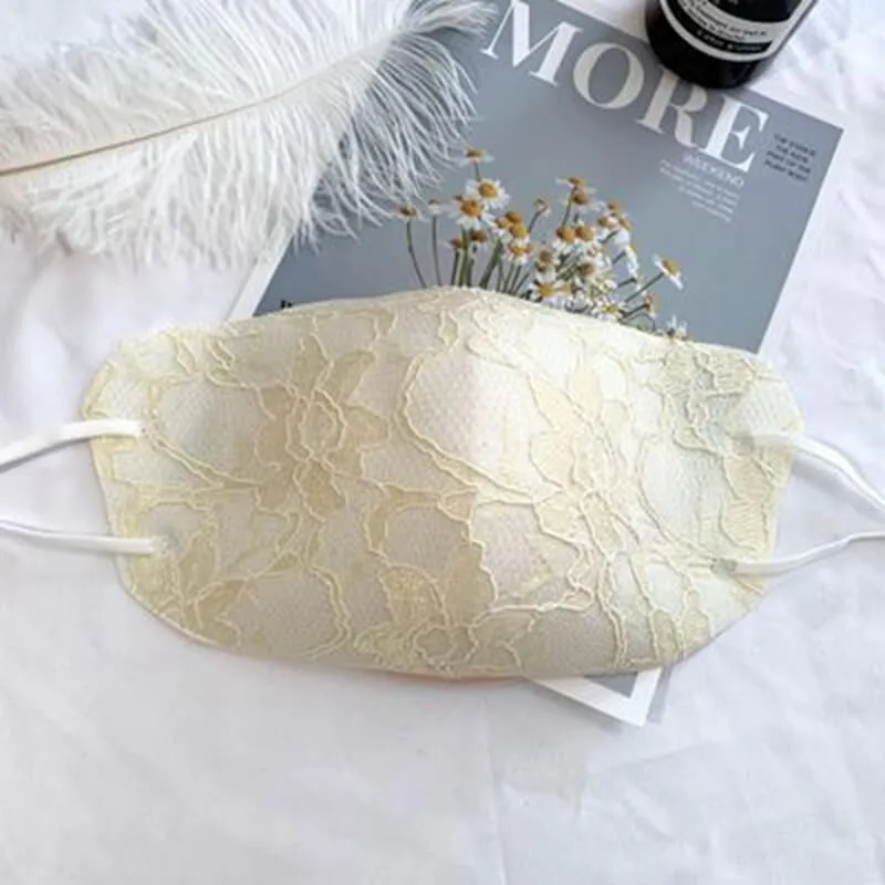 Embroidered Fabric Lace Face Mask-M22