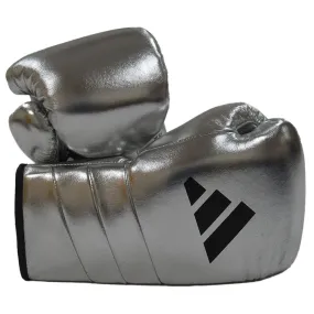 EXCLUSIVE ADIDAS PRO LINE METALLIC LACE BOXING GLOVES - SILVER