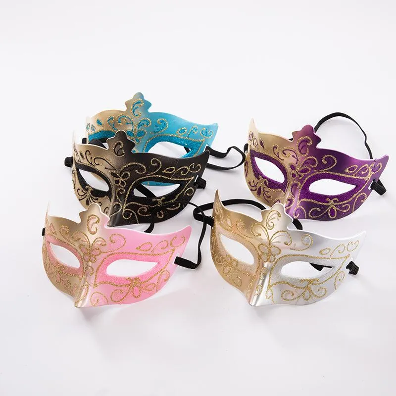 Gold and Purple Glitter Masquerade Mask