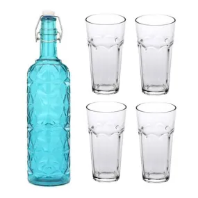 Hart 1000 ML Water Bottle With 300 ML Glass - Five Piece Set