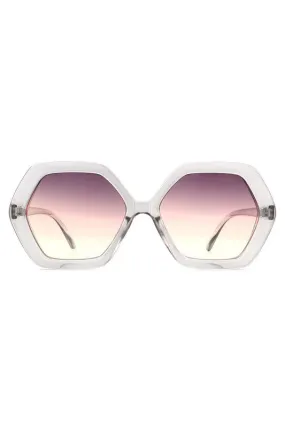 Hexagon Frame Sunglasses - Grey