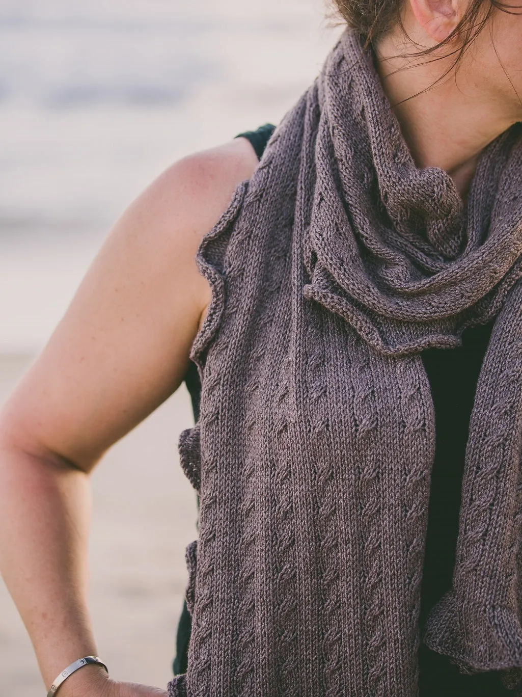 Lorelie Ruffled Cable Shawl Pattern