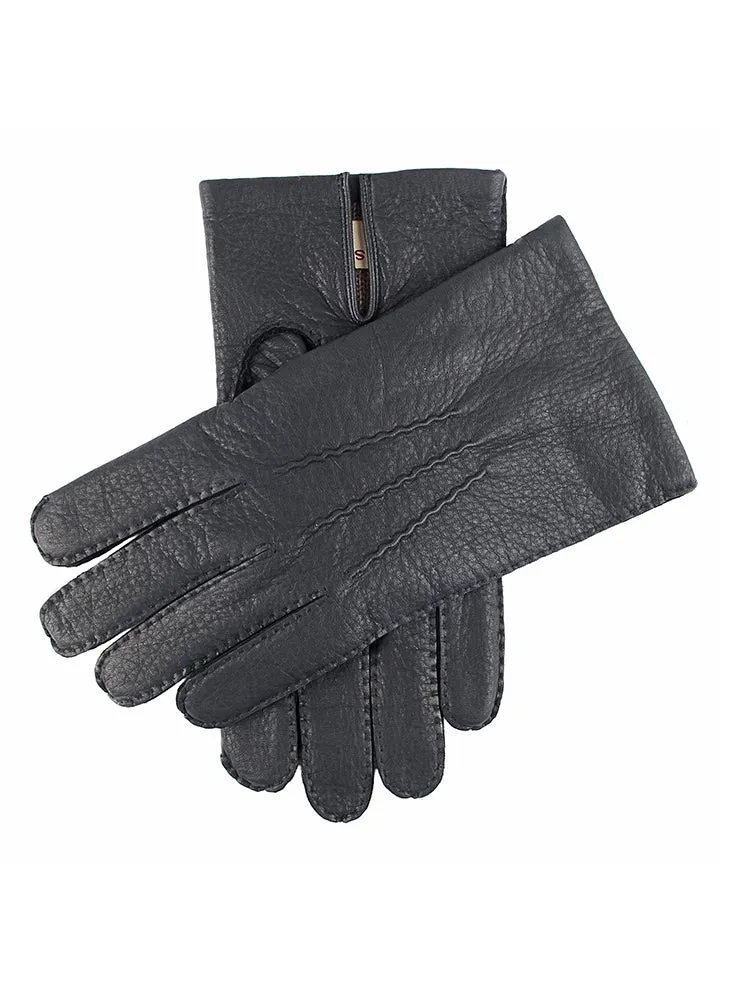 Men's Handsewn Three-Point Cashmere-Lined Deerskin Leather Gloves