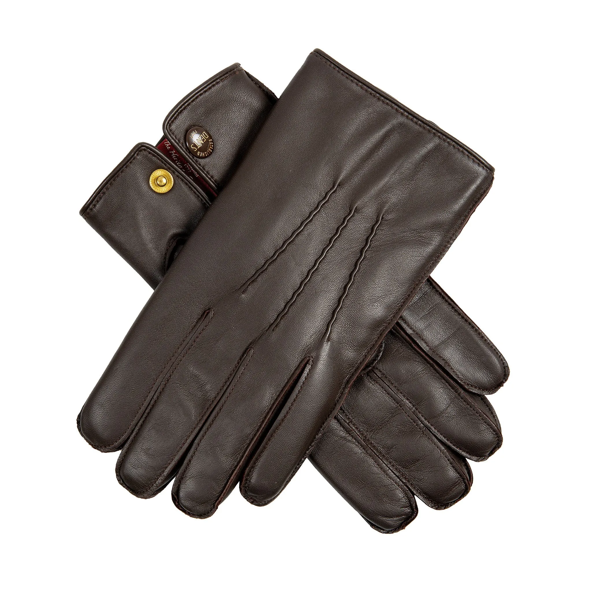 Men's Heritage Three-Point Fur-Lined Leather Gloves