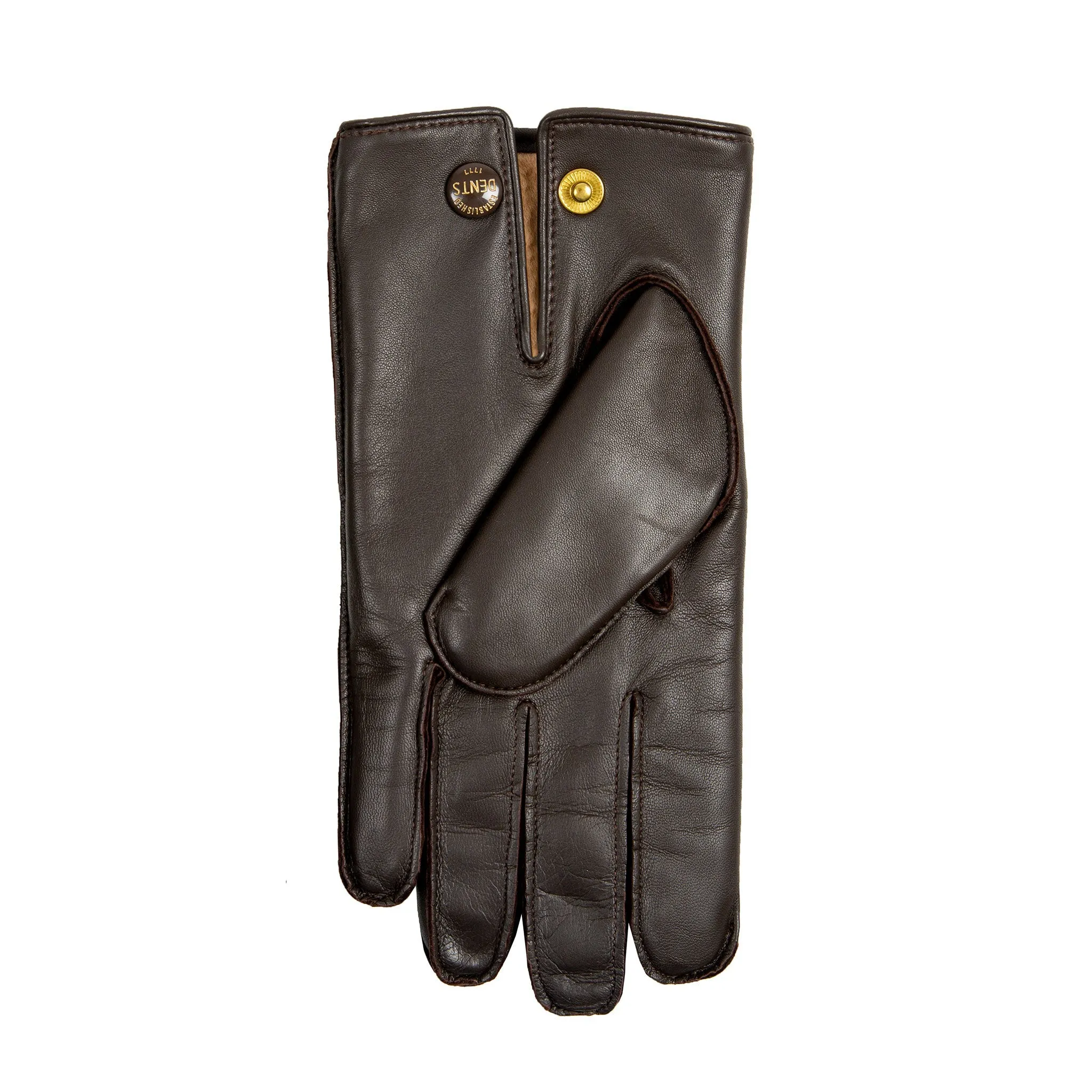 Men's Heritage Three-Point Fur-Lined Leather Gloves