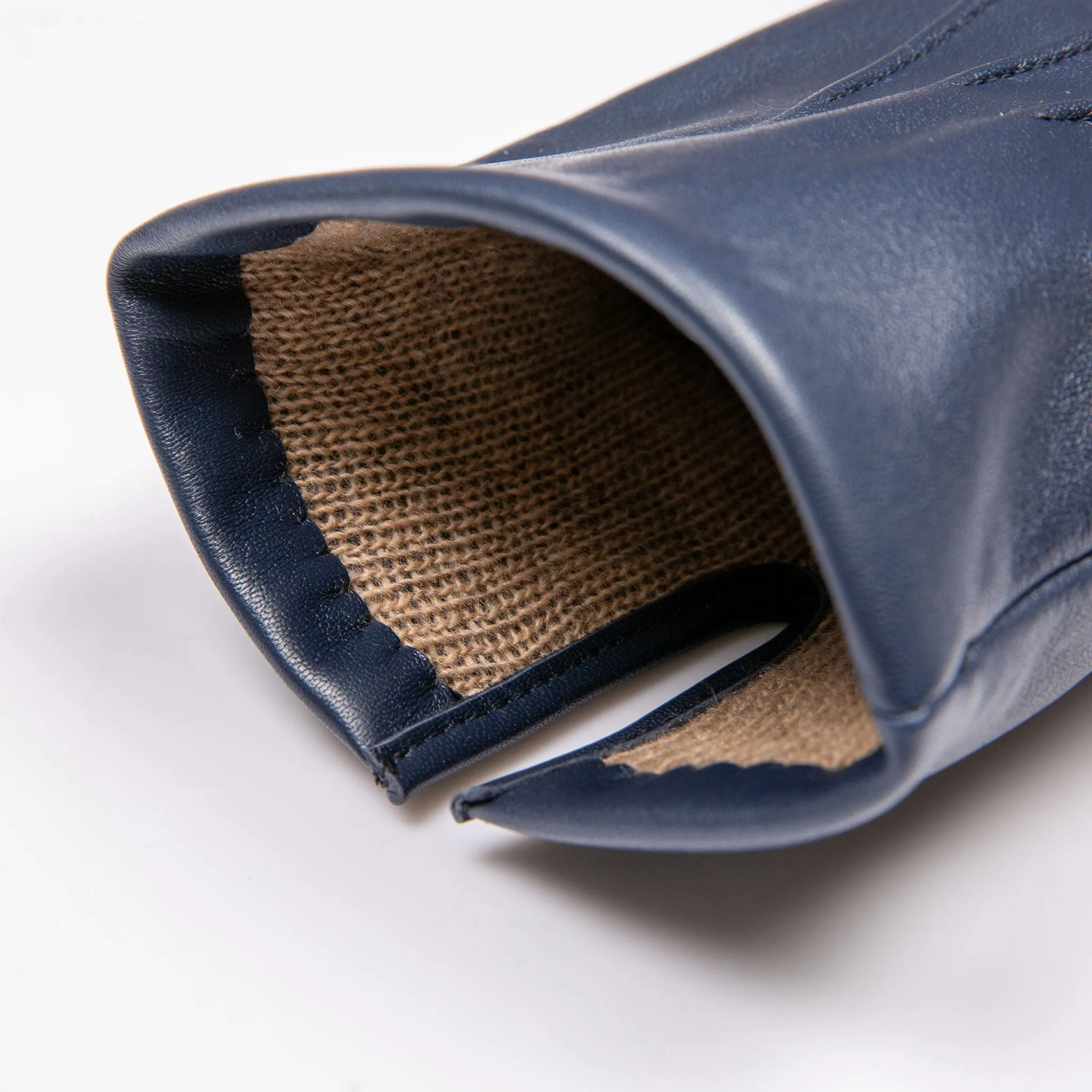 Men's Three-Point Cashmere-Lined Leather Gloves