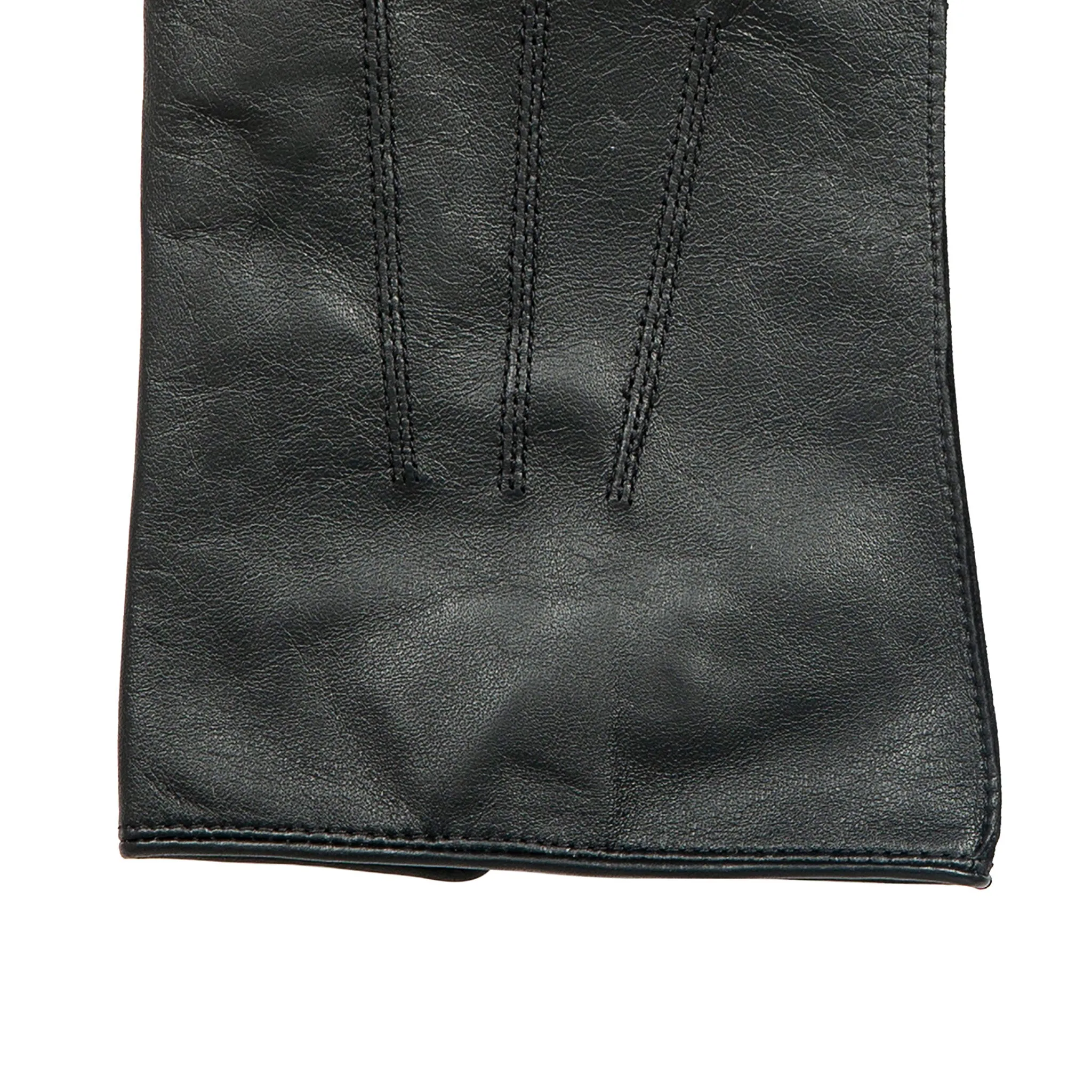 Men's Three-Point Leather Officer's Gloves