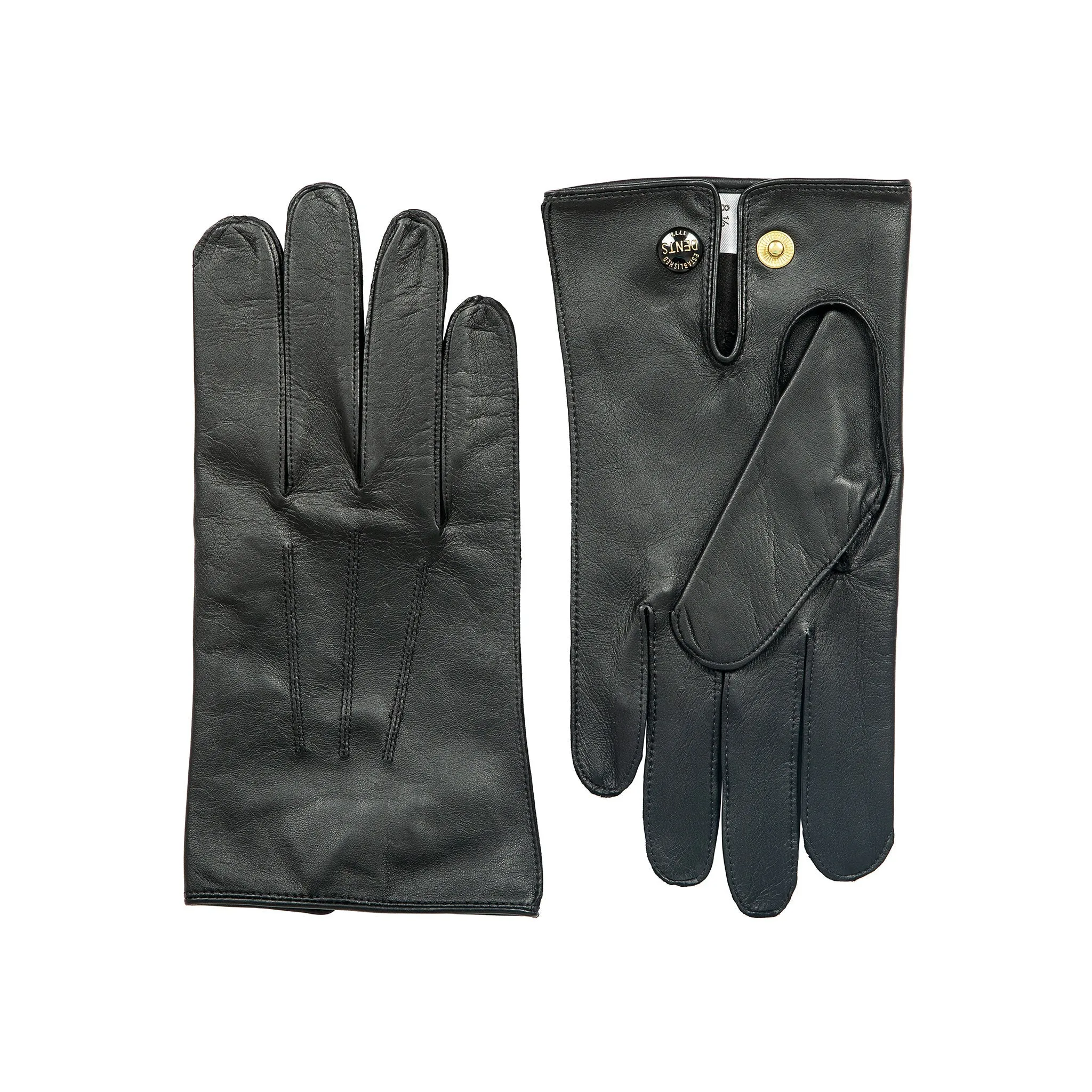 Men's Three-Point Leather Officer's Gloves