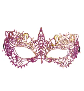 Metallic Purple Masquerade Lace Eye-mask